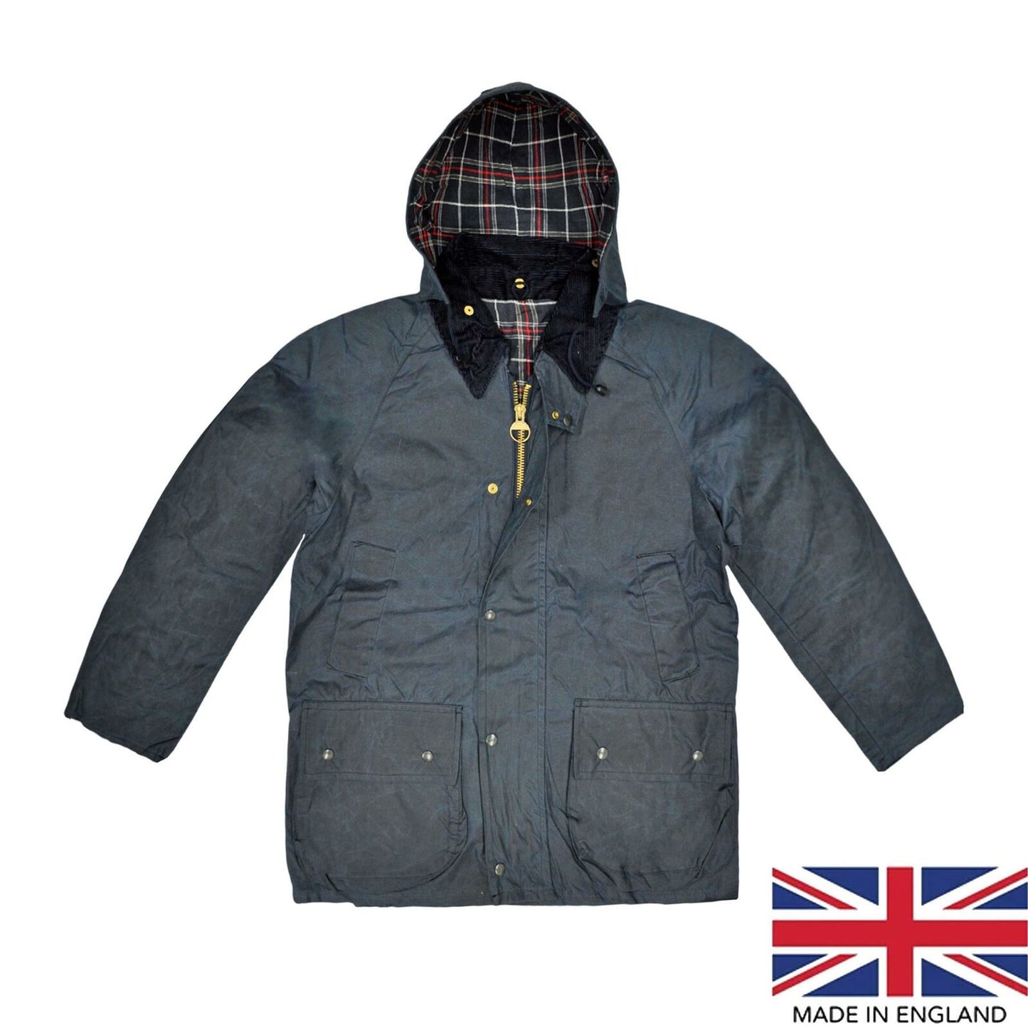 Wax Jacket Original British Classic Hunting Fishing Riding Coat Prussian Blue
