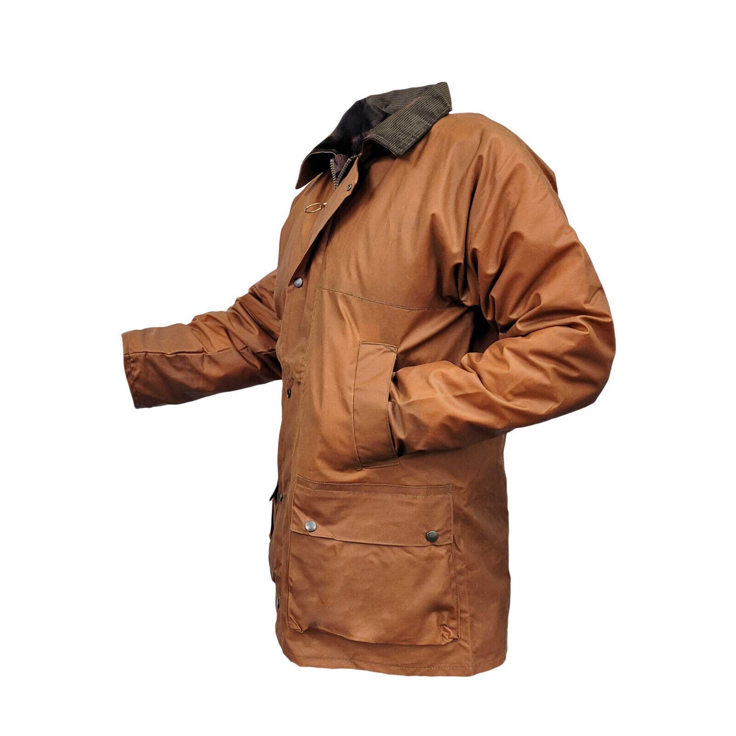 Padded Wax Jacket British Classic Hunting Fishing Riding Coat Brown