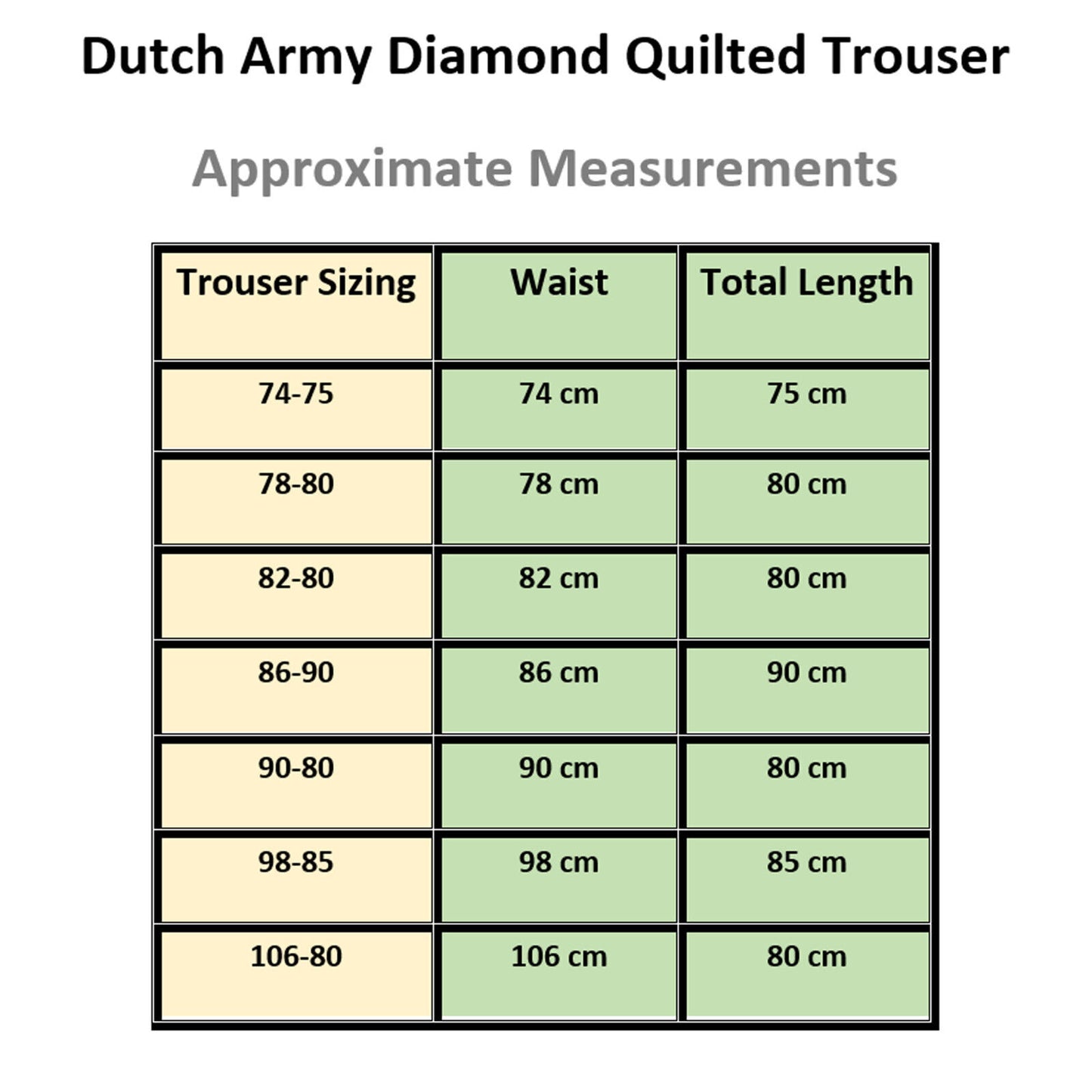 Original Dutch Army Quilted Trouser Padded Insulated Pants Olive
