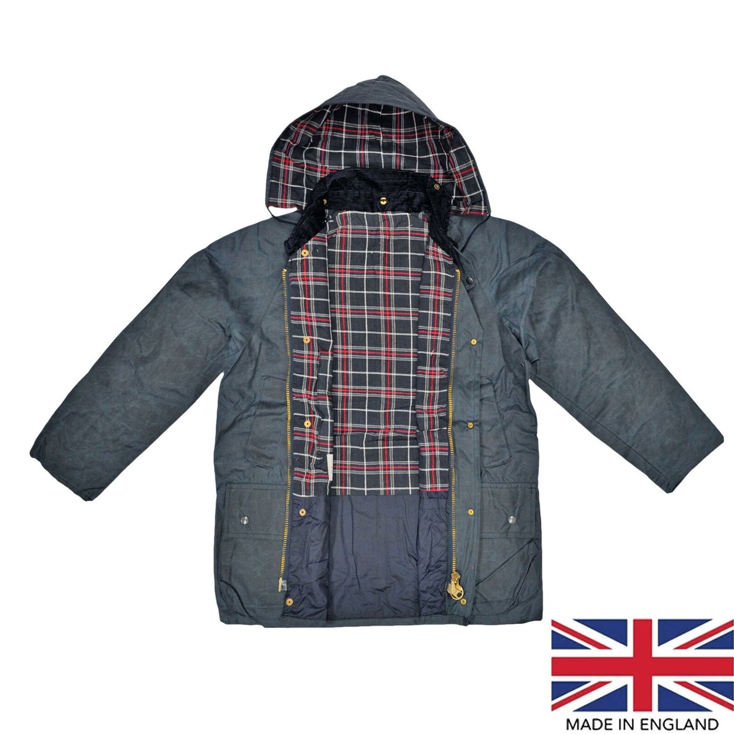 Wax Jacket Original British Classic Hunting Fishing Riding Coat Prussian Blue