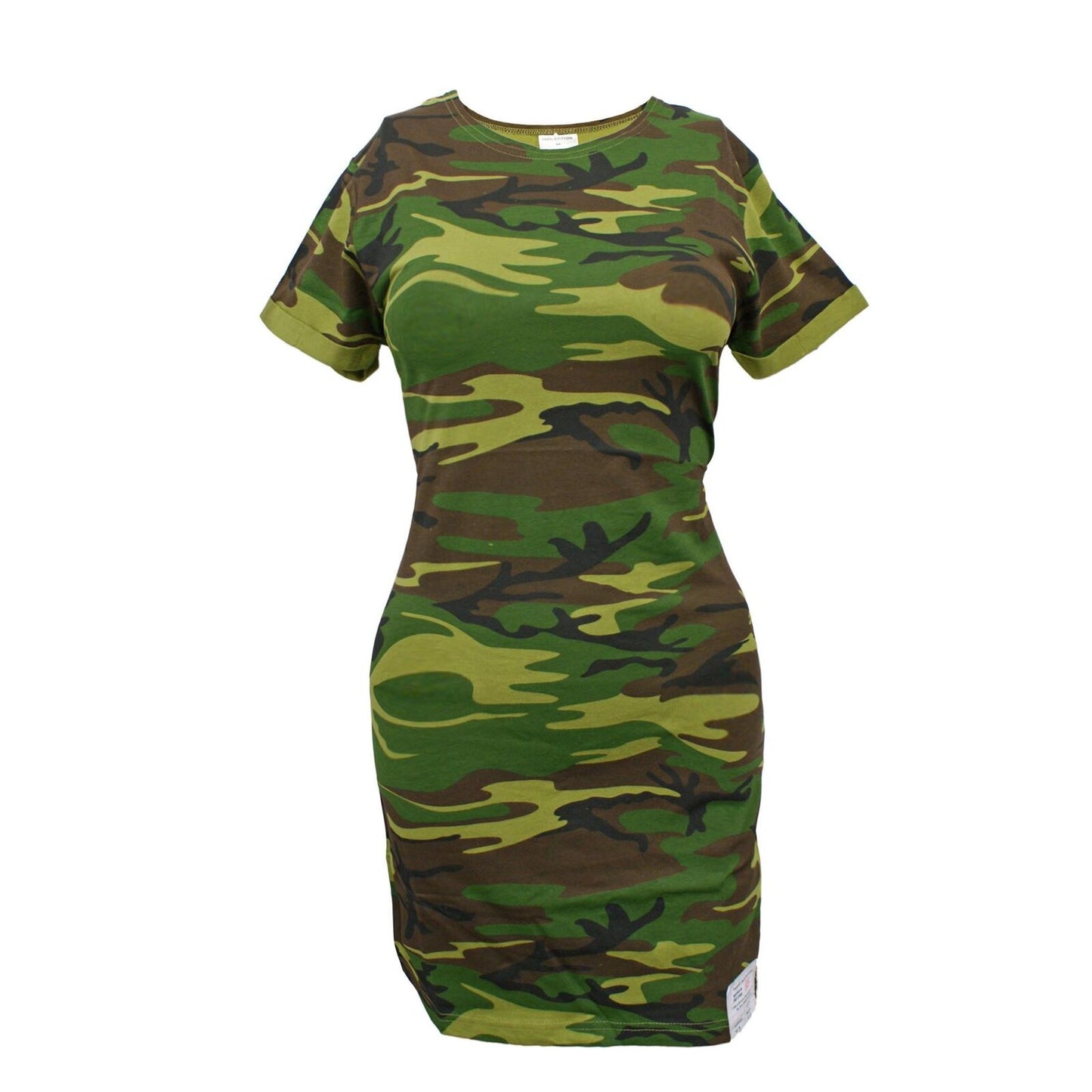 Women's Dress Top Army Camo Short Sleeve T-Shirt Woodland Camo