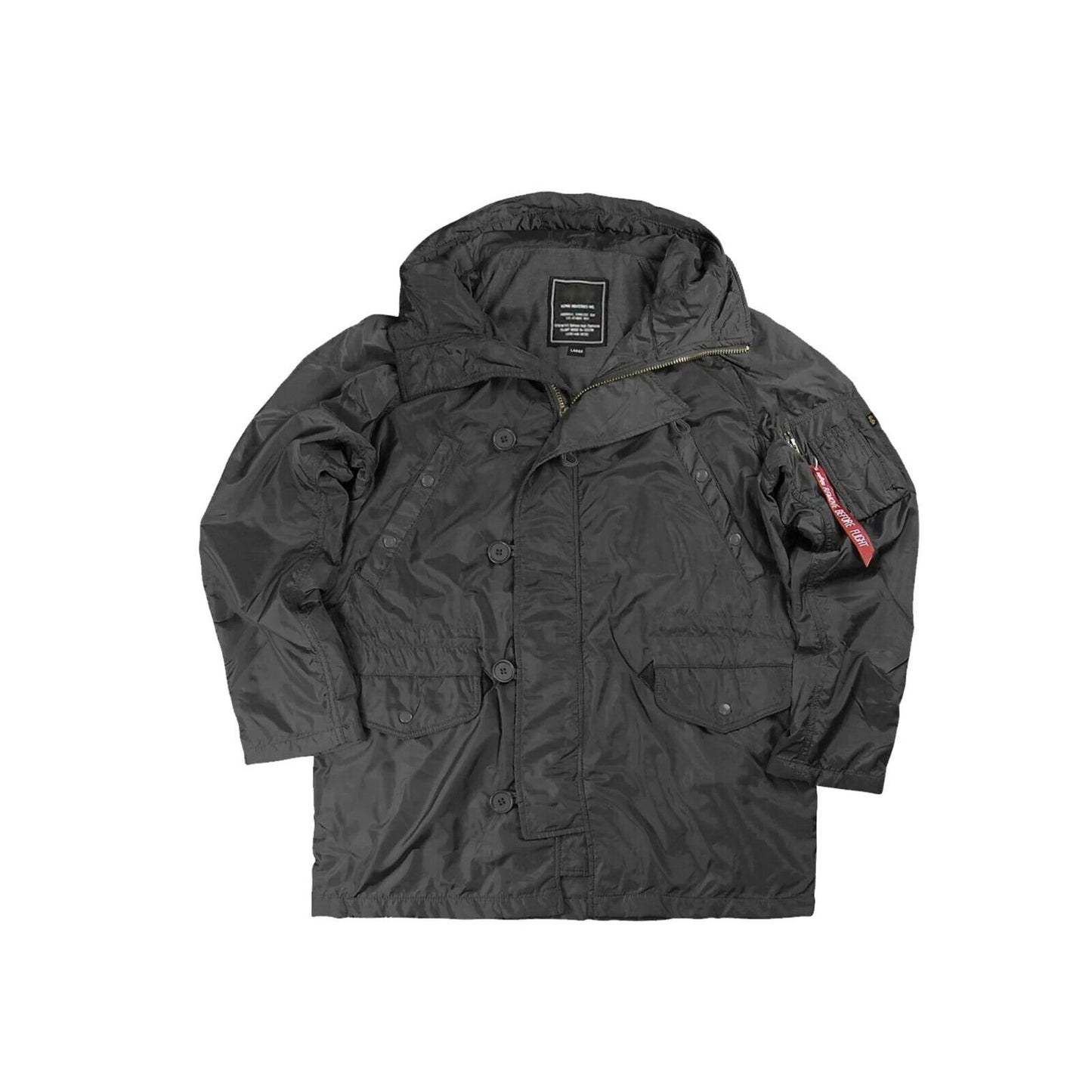 N3B Parka Lightweight Unpadded X Ray Coat Black