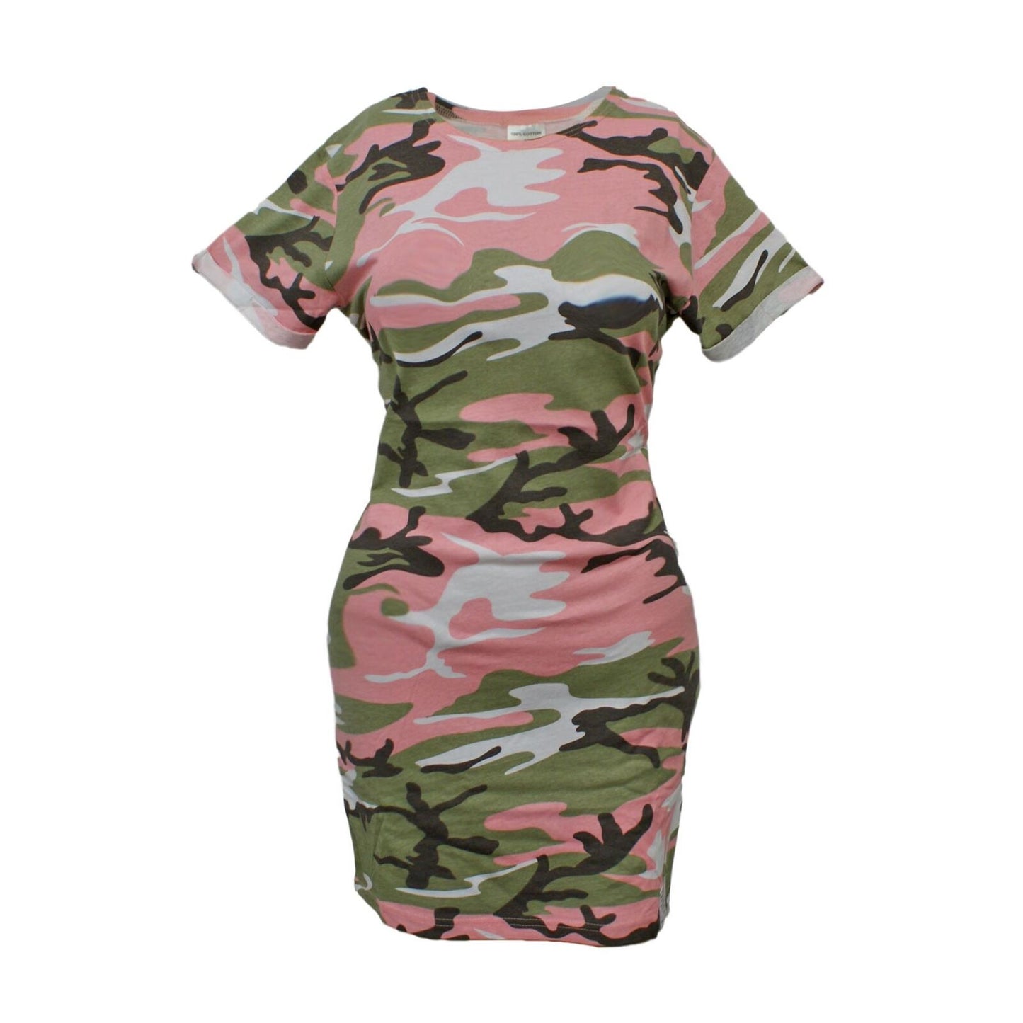 Women's Dress Top Army Camo Short Sleeve T-Shirt Light Pink Camo