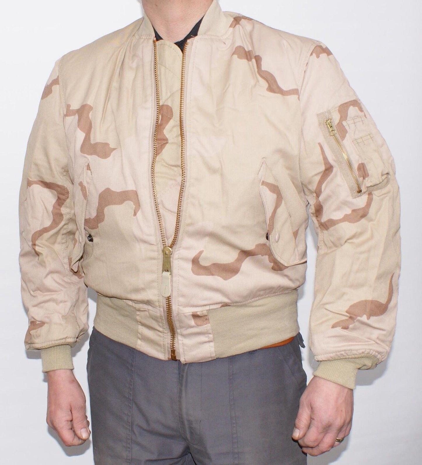 Original MA1 Flight Jacket Vintage Padded Bomber Tri Desert