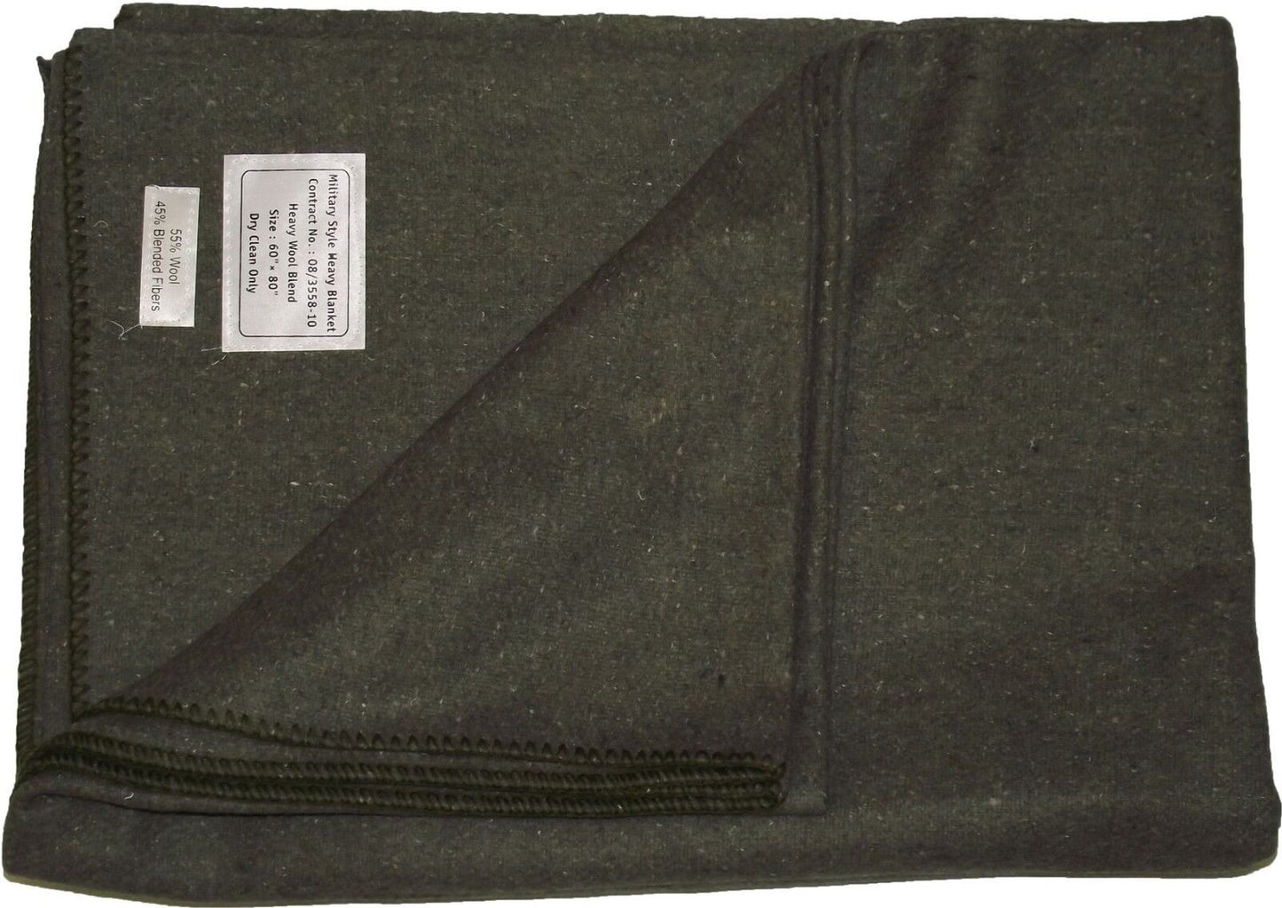 Wool Blanket Army Military Outdoor Gear Olive with Green Trim