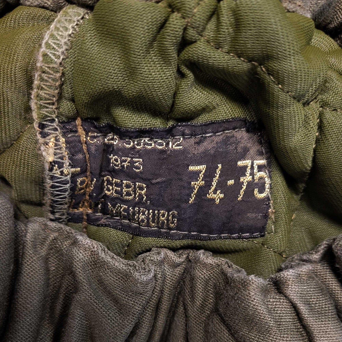 Original Dutch Army Quilted Trouser Padded Insulated Pants Olive