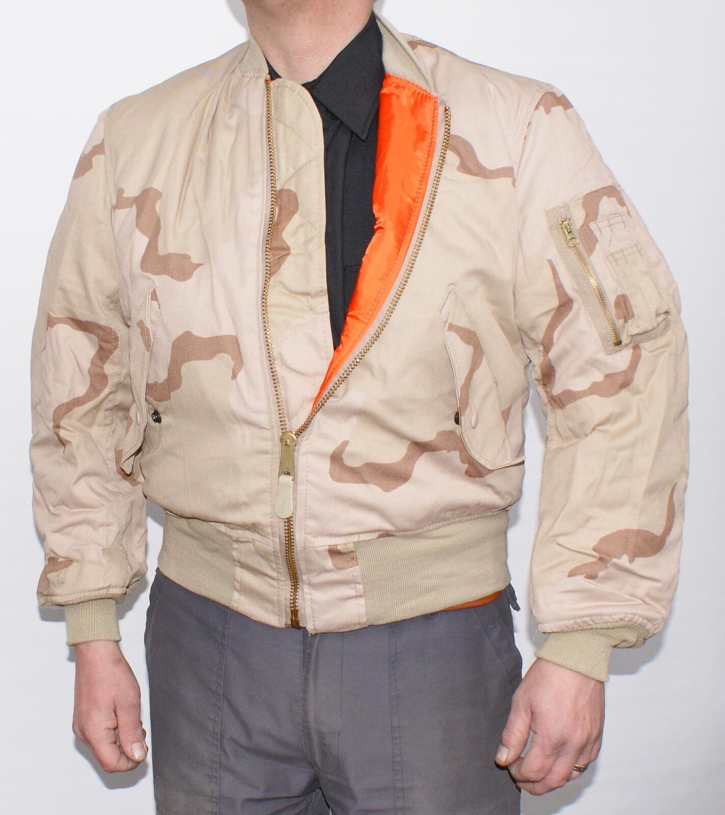 Original MA1 Flight Jacket Vintage Padded Bomber Tri Desert