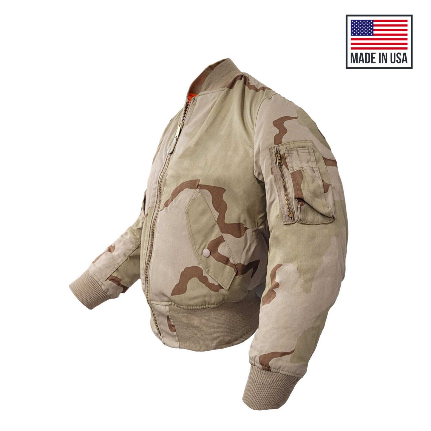Original MA1 Flight Jacket Vintage Padded Bomber Tri Desert