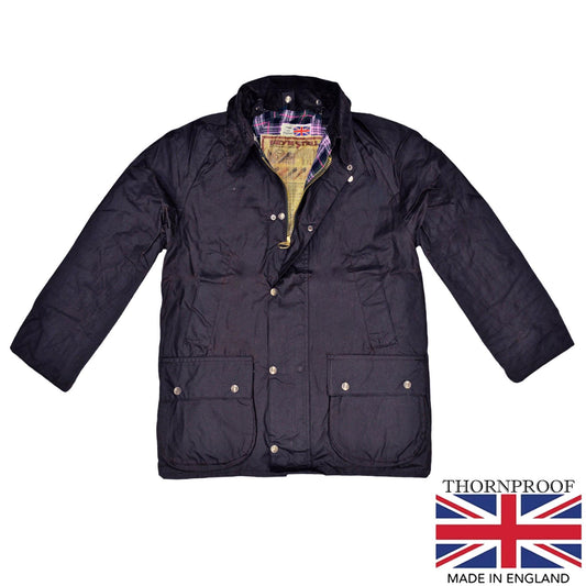 Wax Jacket Classic English Biker Coat Navy