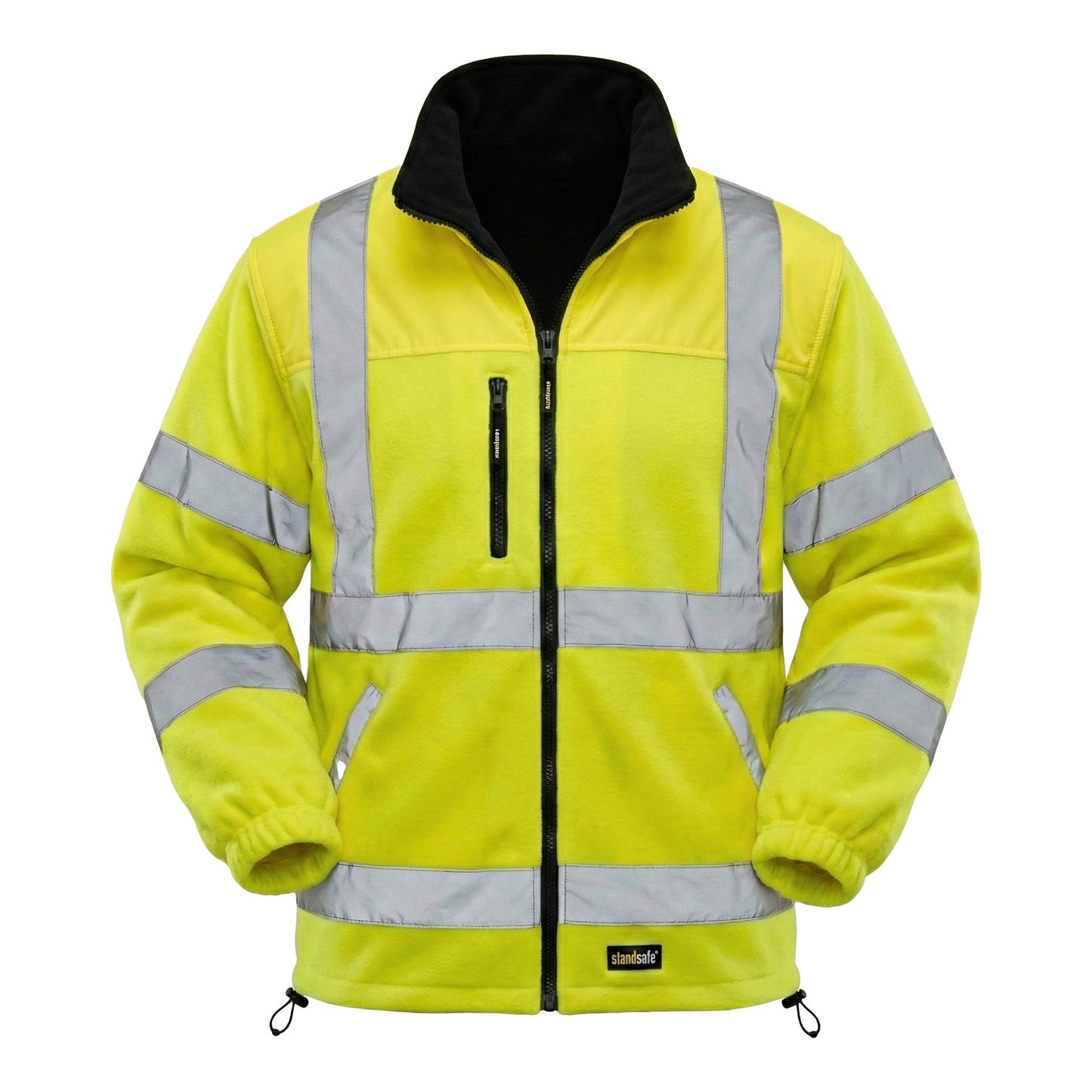 Hi Vis Fleece Jacket Reflective Safety Work Coat
