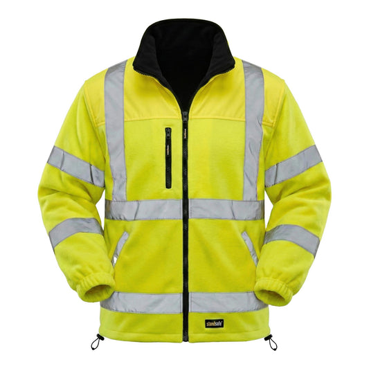 Hi Vis Fleece Jacket Reflective Safety Work Coat