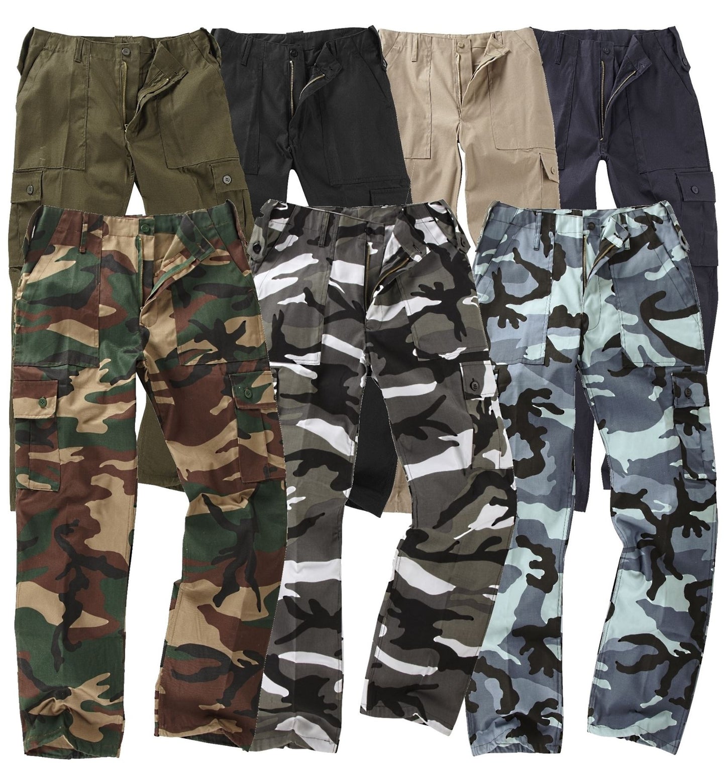 Kids Trousers Army Combat Pants Woodland Camo