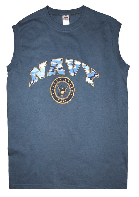 Army Vest US NAVY Printed Cotton Combat Sleeveless Top Navy