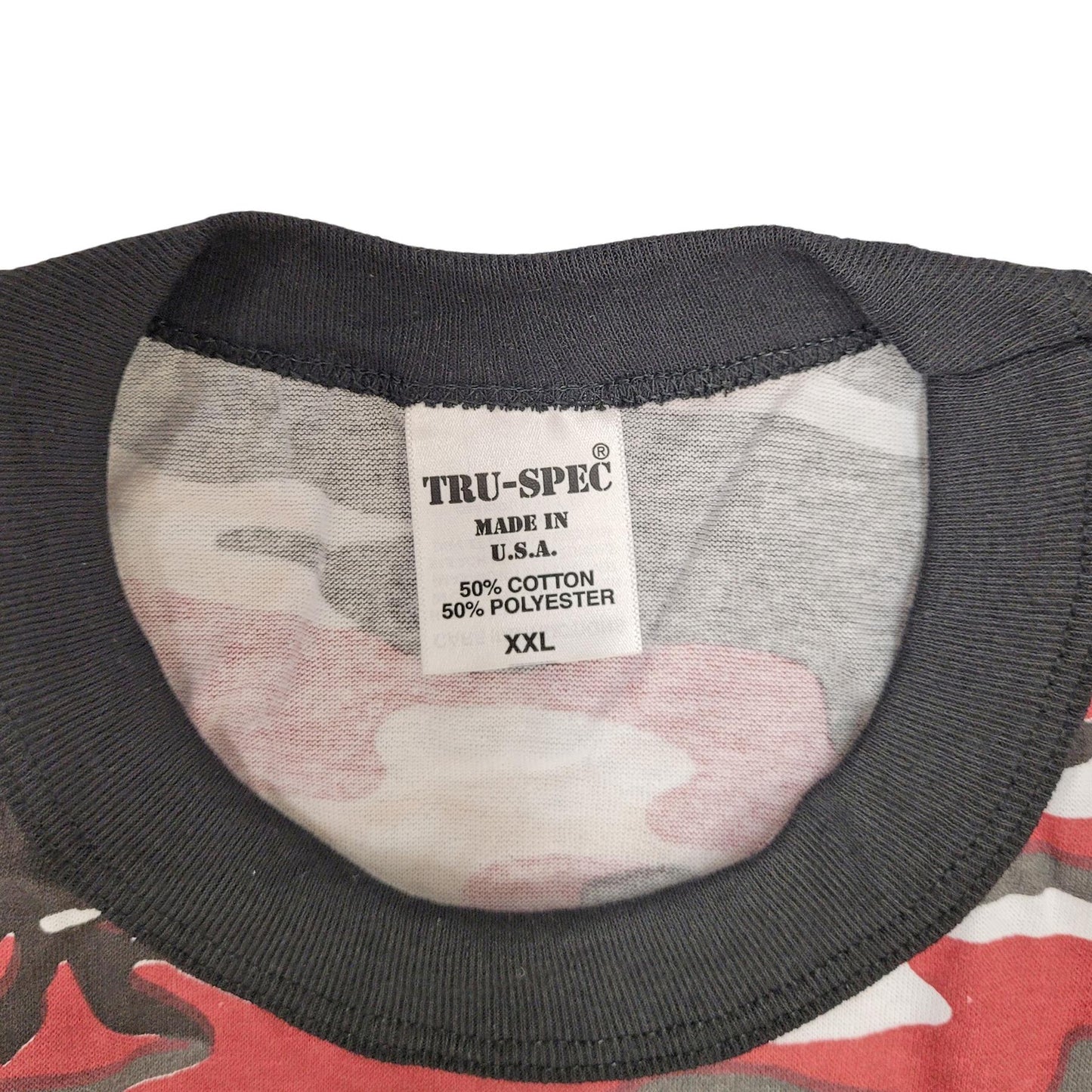 Army T-Shirt US Tru Spec Combat Cotton Short Sleeve Top Red Camo