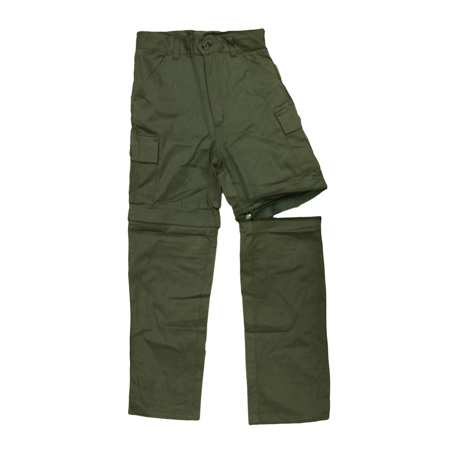 Kids Trousers 2 in 1, Zip-Off Shorts Olive