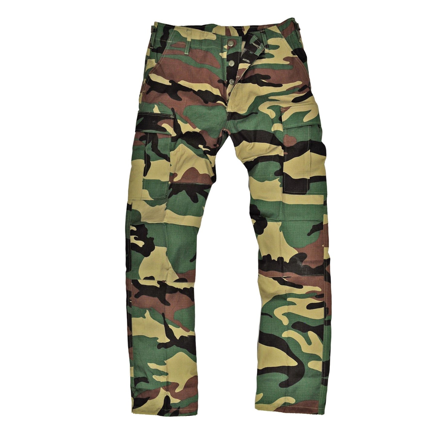 Army Trousers Ripstop Cotton Combat Pants Woodland Camo