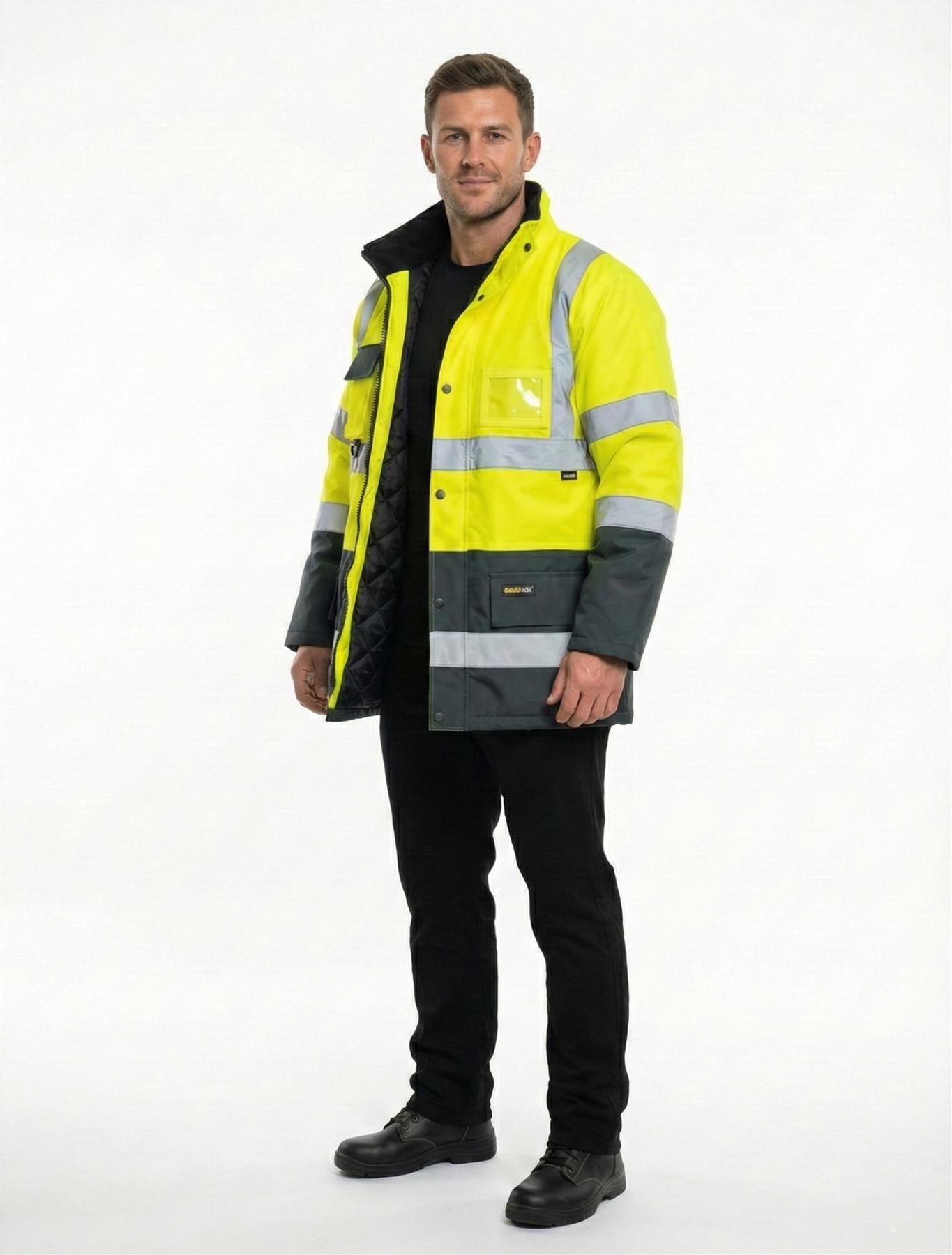 Hi Vis Waterproof Jacket Traffic Coat Reflective Safety Parka