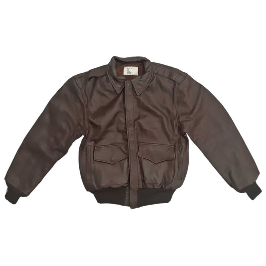 Flight Leather Jacket A2 Air Force Pilot Bomber Brown