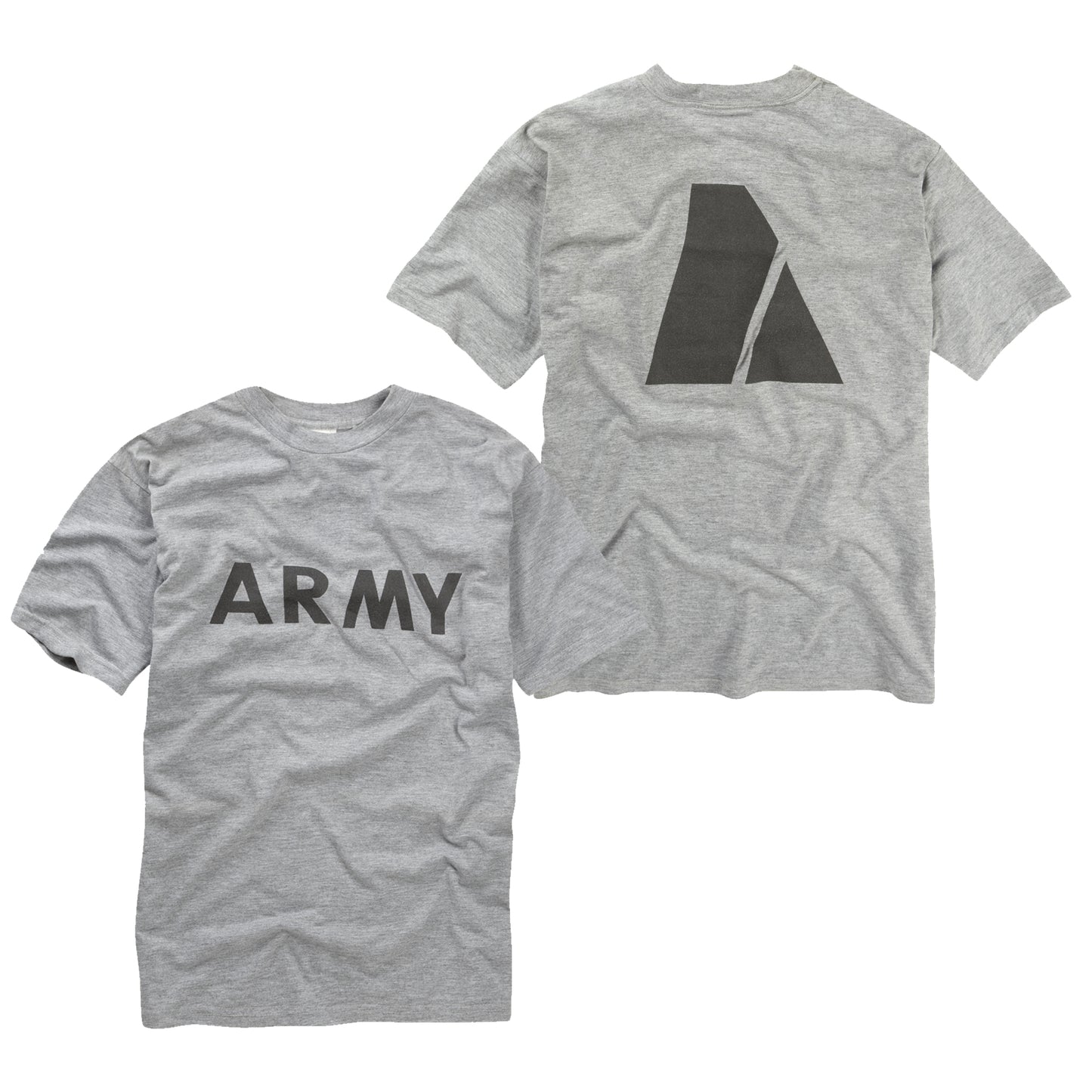 ARMY Printed T-Shirt Cotton Short Sleeve Top Grey