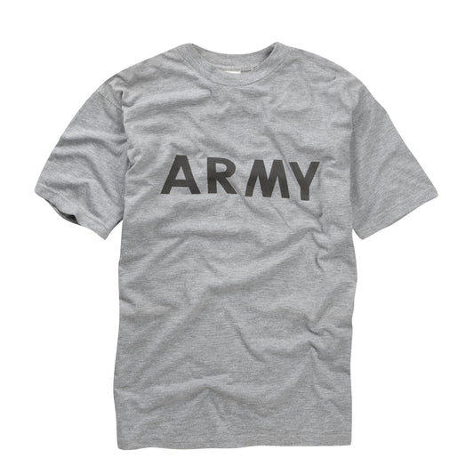 ARMY Printed T-Shirt Cotton Short Sleeve Top Grey