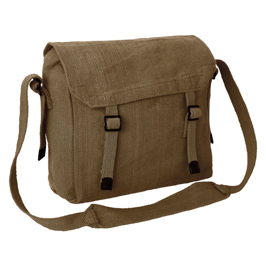 Army Bag Military Vintage Style Canvas Haversack Medium Green