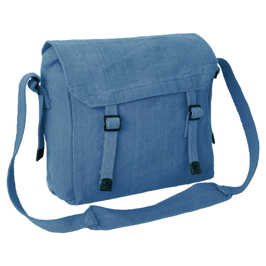 Army Bag Military Vintage Style Canvas Haversack Medium RAF Blue