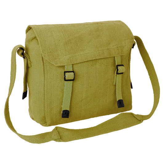 Army Bag Military Vintage Style Canvas Haversack Medium Mustard / Khaki
