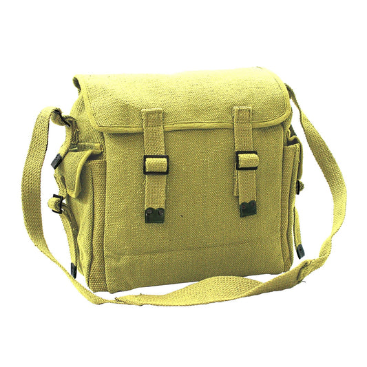 Army Bag Military Vintage Style Canvas Haversack Large Khaki / Mustard