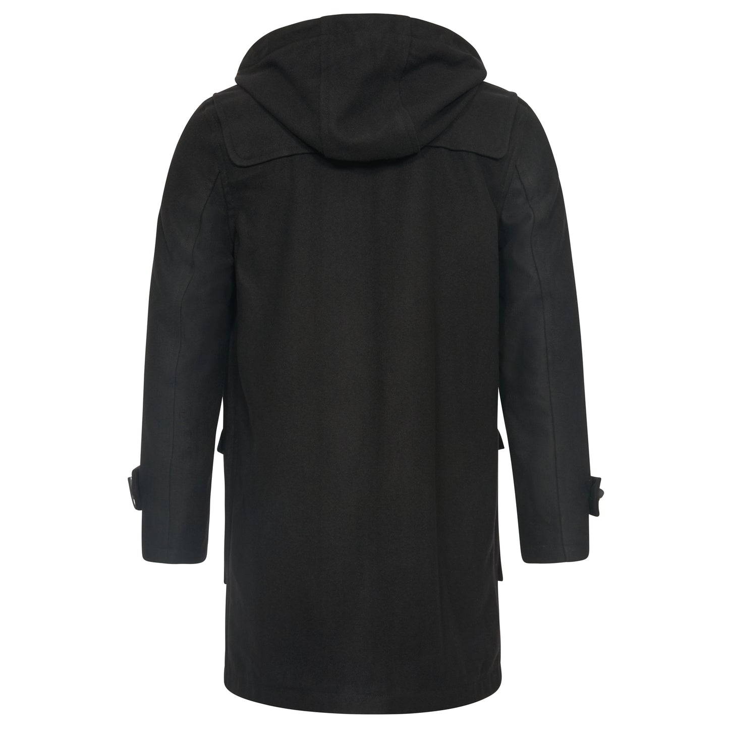 Duffle Coat Wool Trench Long Parka Black