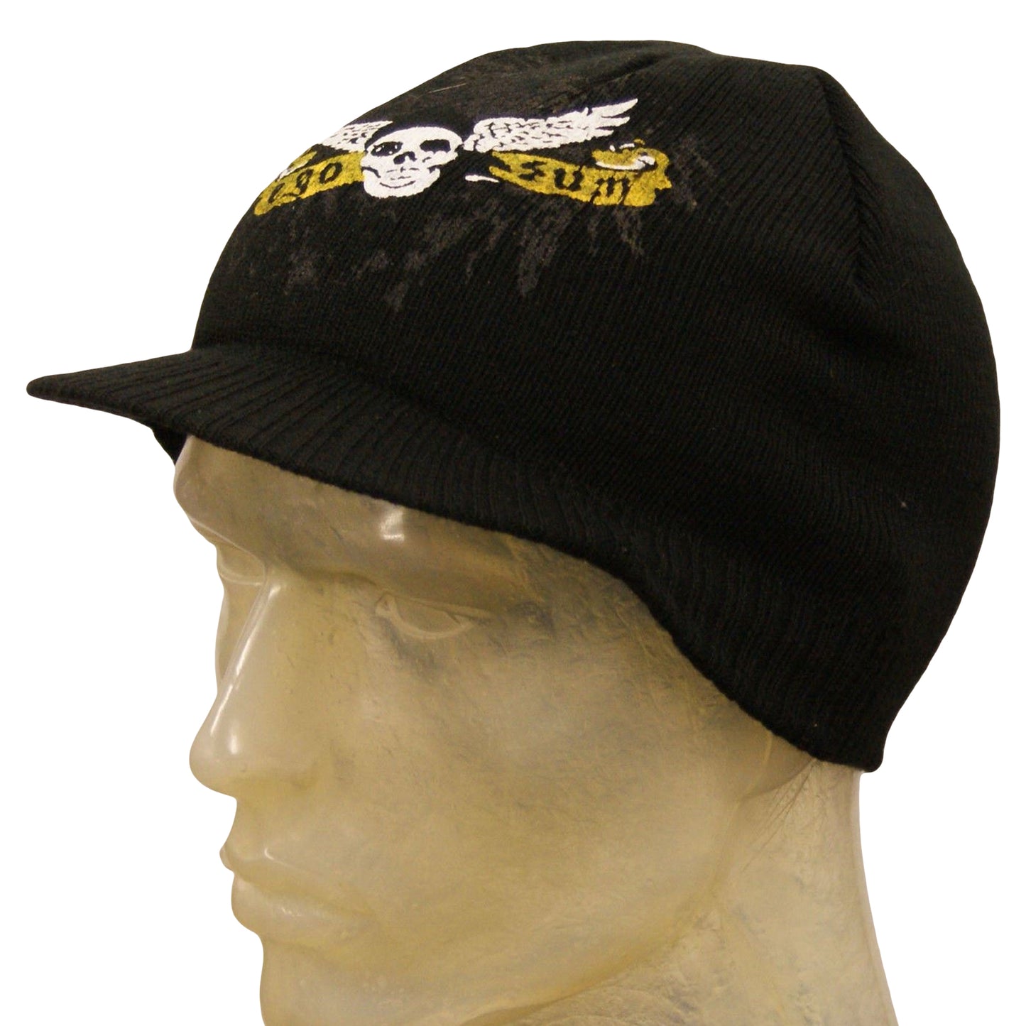 Winter Hat Printed Ego Wings Beanie Peaked Watch Cap Black