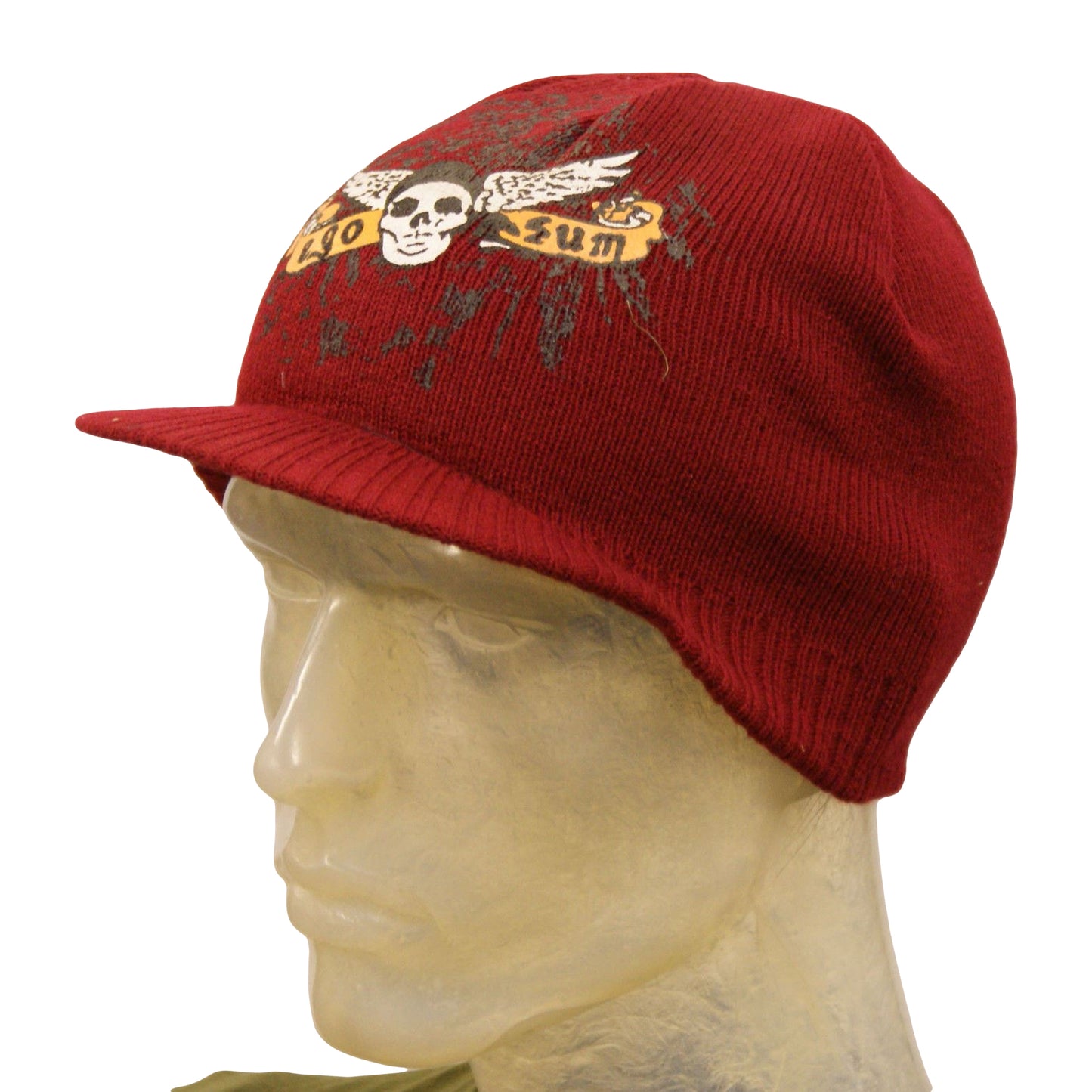 Winter Hat Printed Ego Wings Beanie Peaked Watch Cap Red
