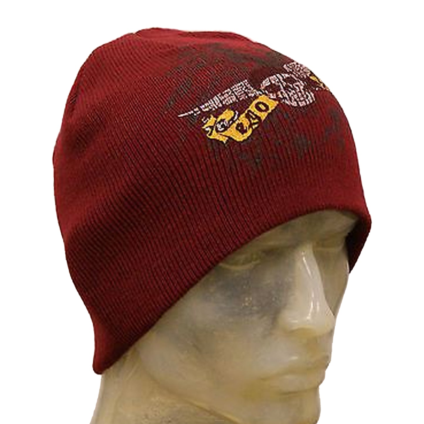 Winter Hat Printed Ego Wings Beanie Watch Cap Maroon