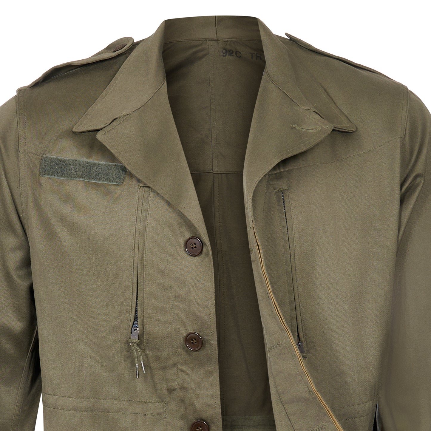 Original French Army Jacket Military Field Coat Olive