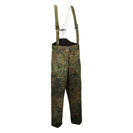 Waterproof Trousers German Bundeswehr Bib & Brace New Flecktarn Camo