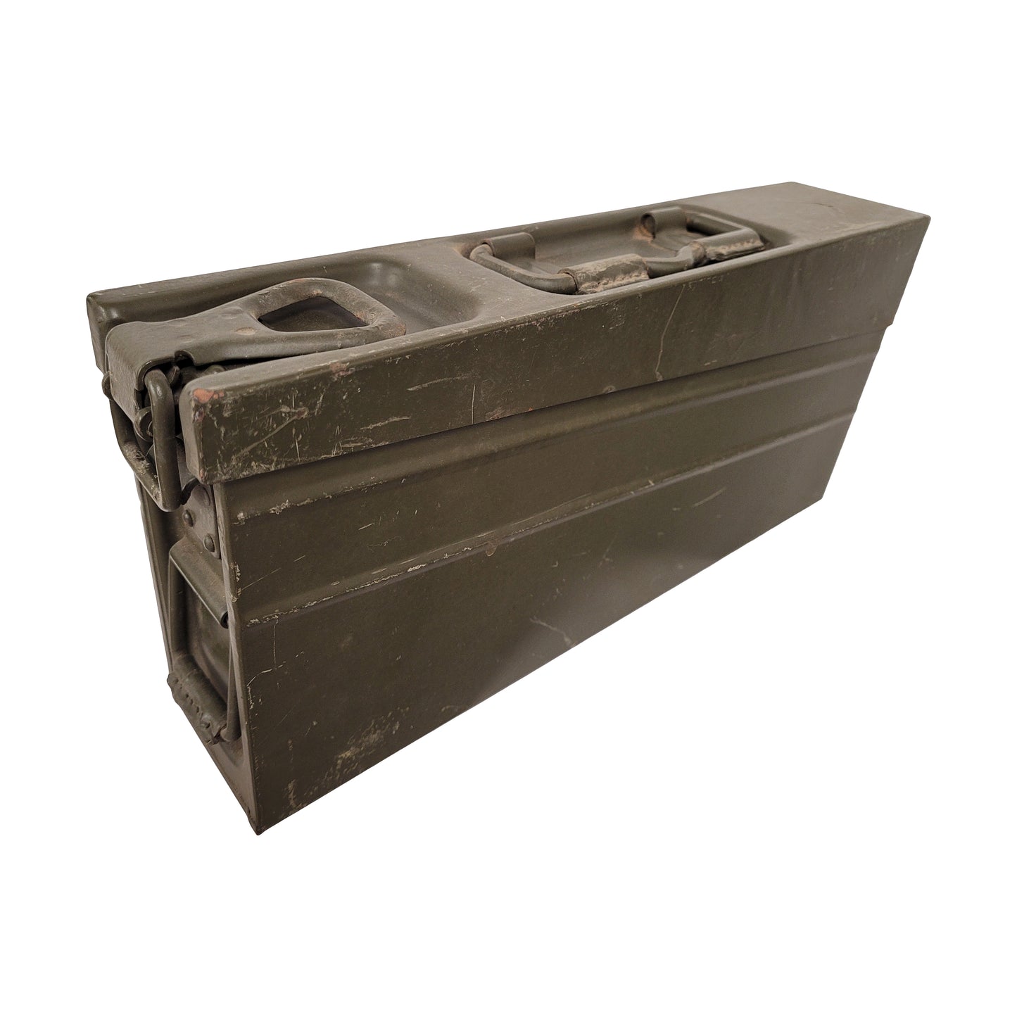 Original German Army Ammo Box Metal Tool Storage Olive Green Used