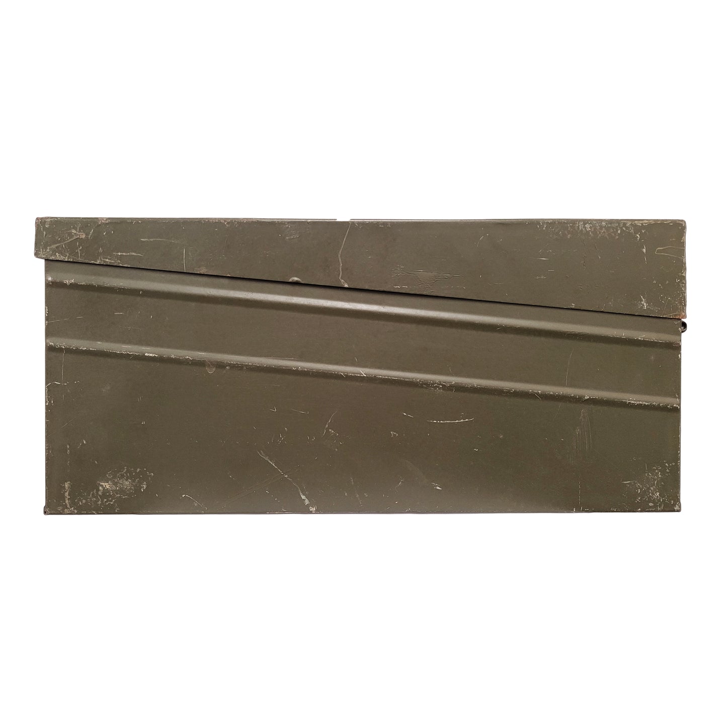 Original German Army Ammo Box Metal Tool Storage Olive Green Used