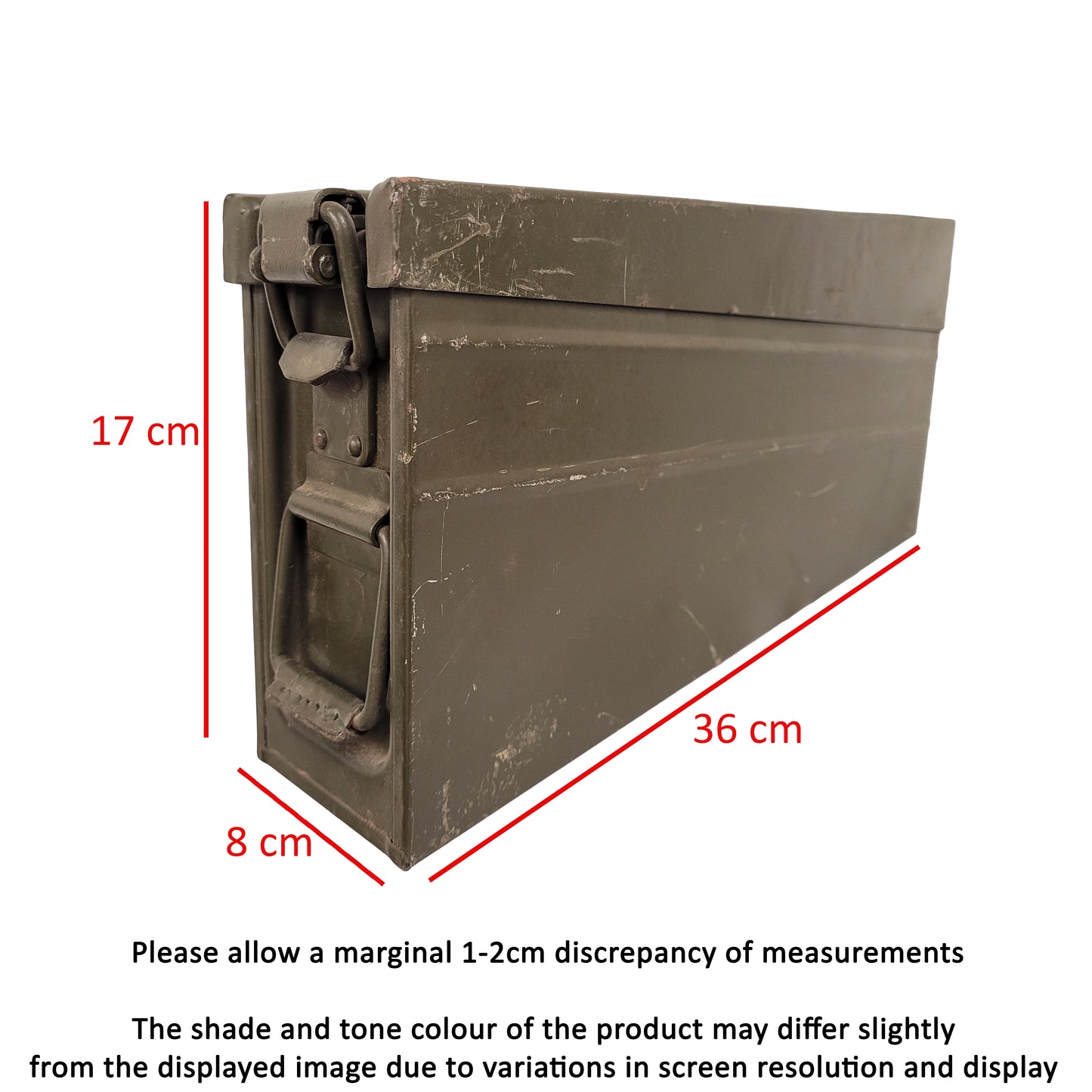 Original German Army Ammo Box Metal Tool Storage Olive Green Used