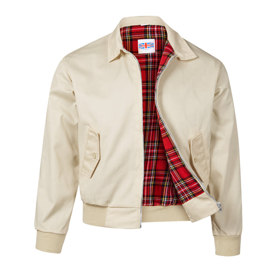 Harrington Bomber Jacket Tartar Lining Beige