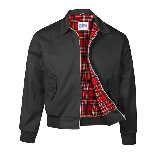 Harrington Bomber Jacket Tartar Lining Black