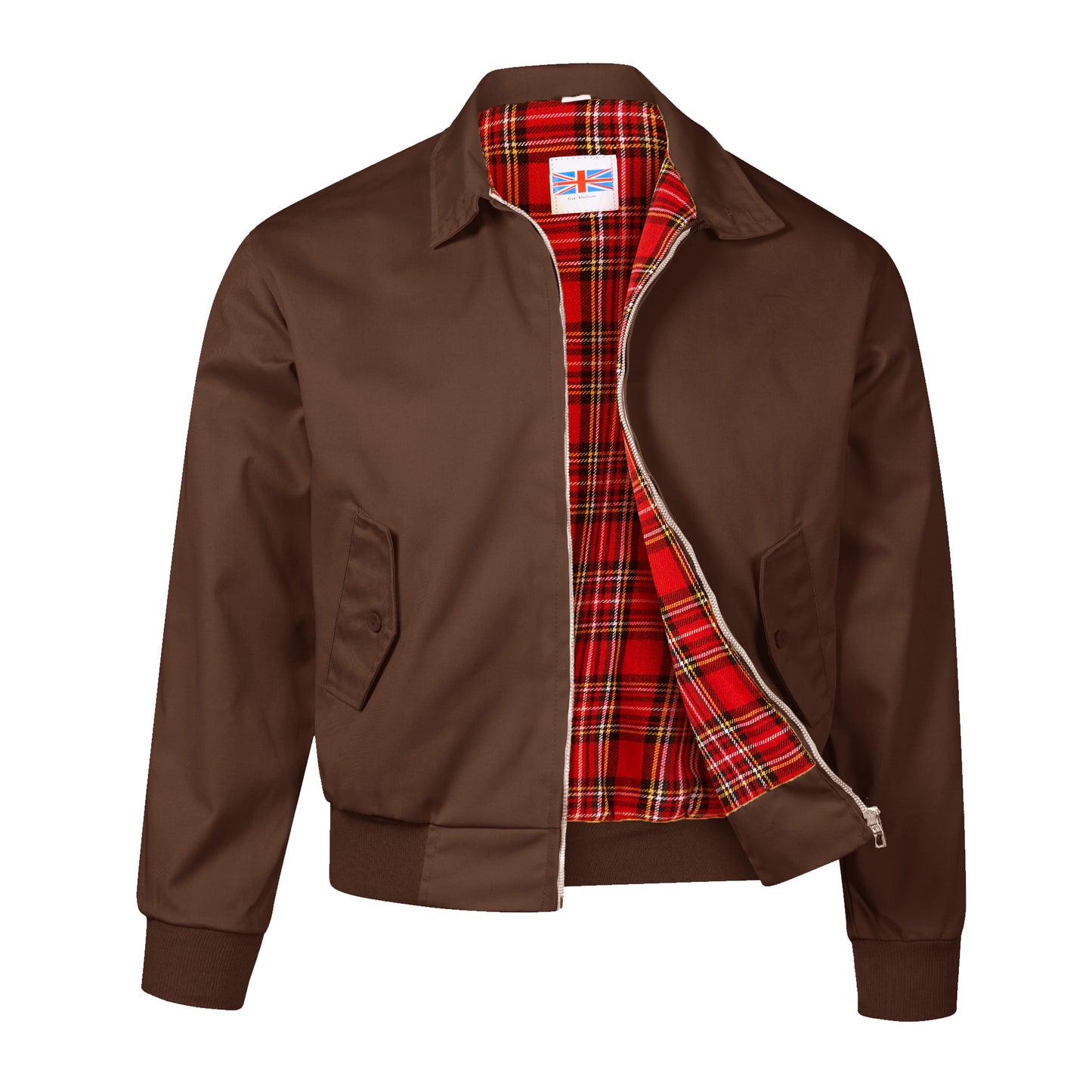 Harrington Bomber Jacket Tartar Lining Brown