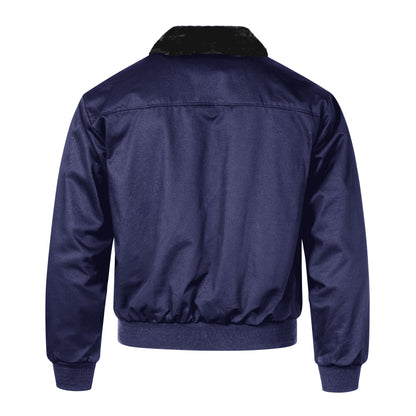 Harrington Bomber Jacket Fur Collar Navy