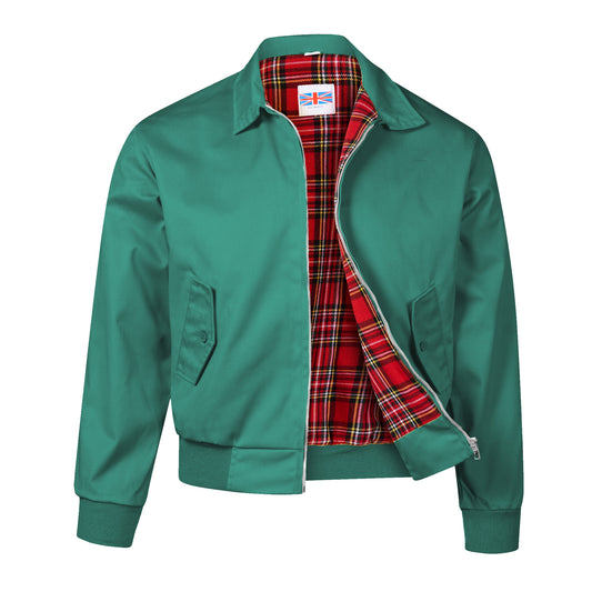 Harrington Bomber Jacket Tartar Lining Green