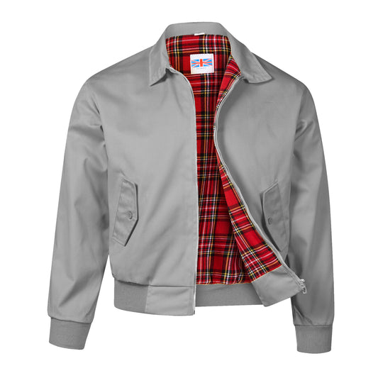 Harrington Bomber Jacket Tartar Lining Grey