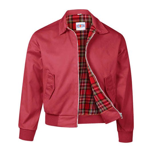 Harrington Bomber Jacket Tartar Lining Maroon