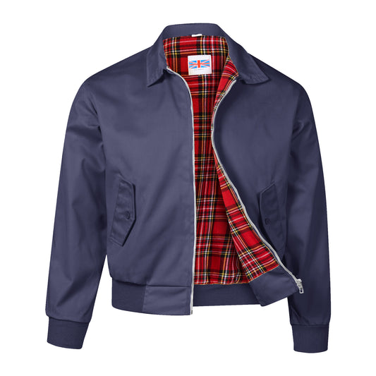 Harrington Bomber Jacket Tartar Lining Navy