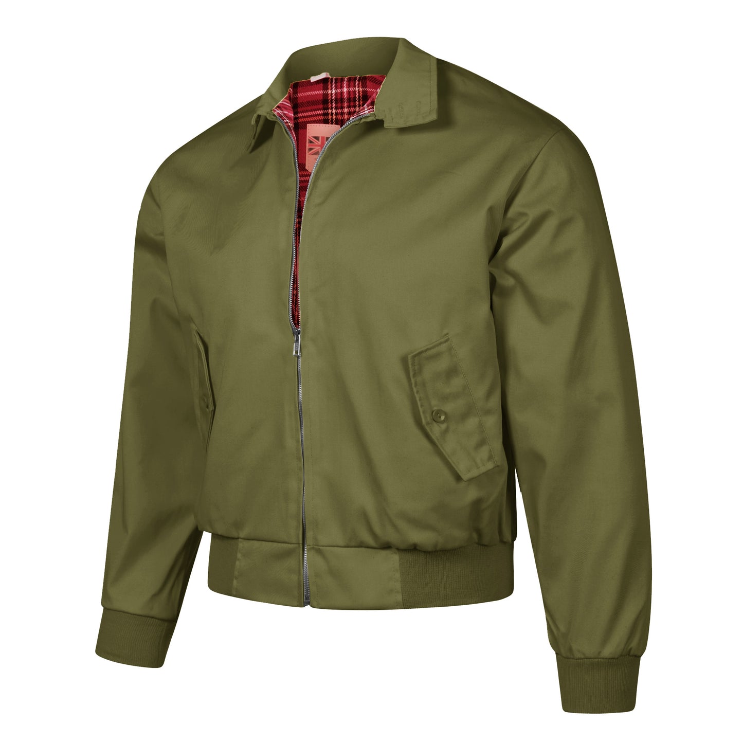 Harrington Bomber Jacket Tartar Lining Olive