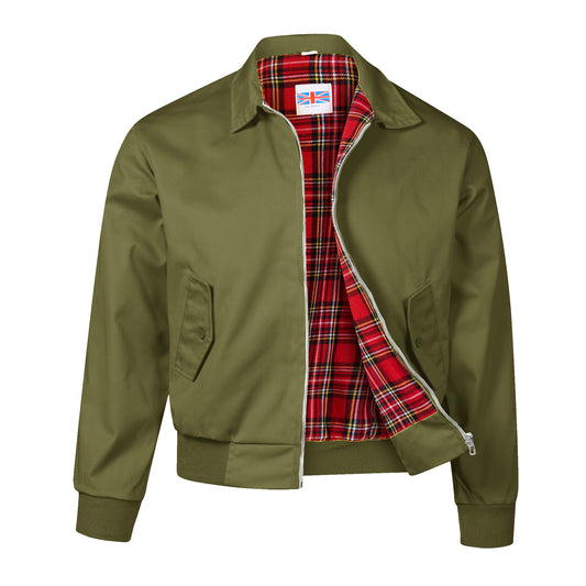 Harrington Bomber Jacket Tartar Lining Olive