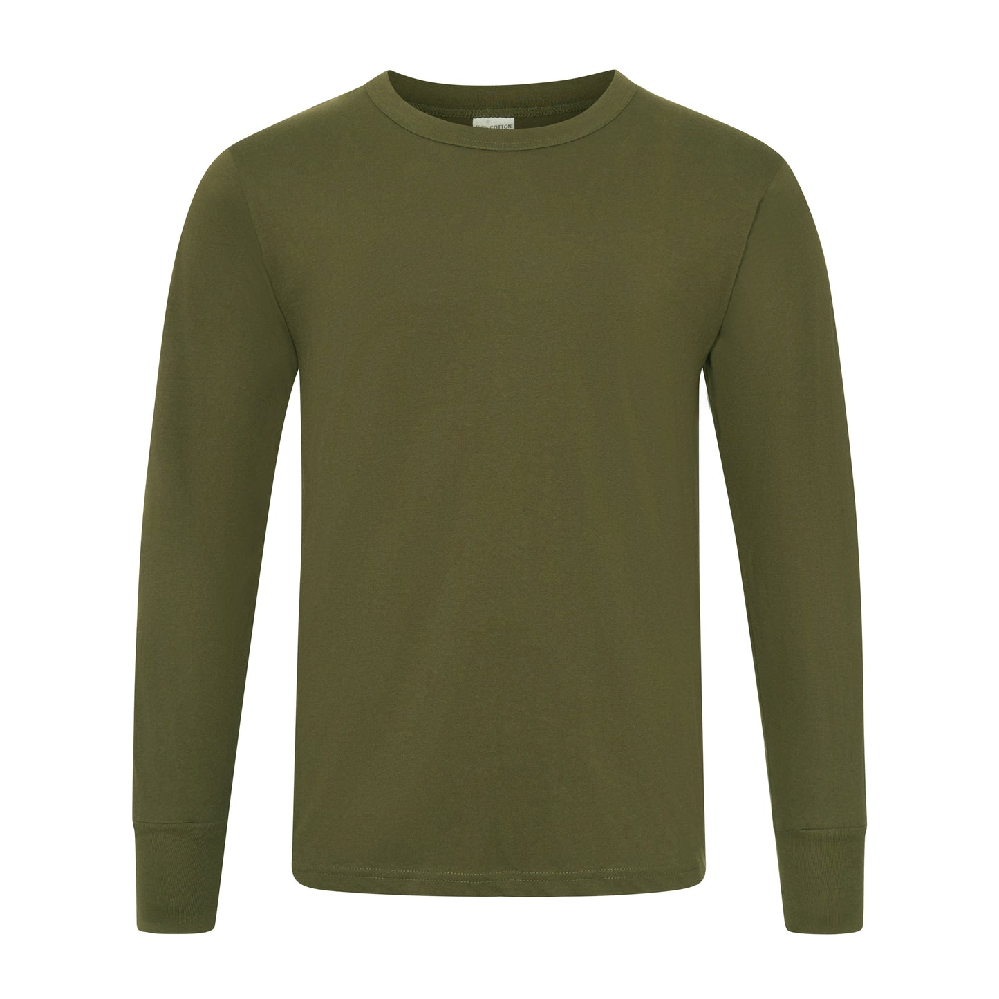 Army T-Shirt Military Style Combat Cotton Long Sleeve Top Olive