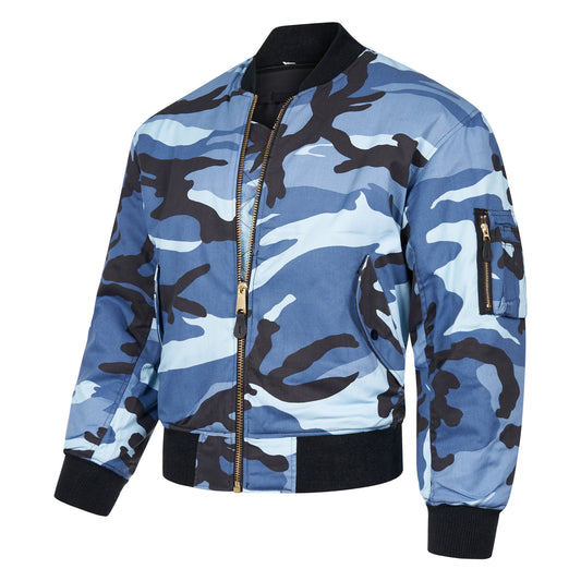 Bomber Jacket Padded MA1 Flight Coat Midnight Camo