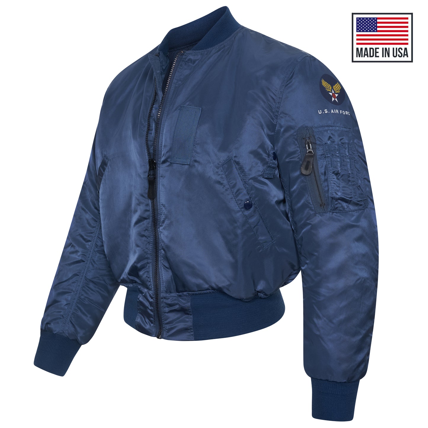 Original Vintage MA1 Flight Jacket US Military Padded Bomber Blue